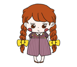 No words pigtailed girl sticker sticker #13453109