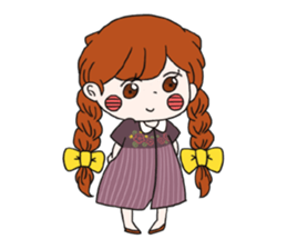 No words pigtailed girl sticker sticker #13453110