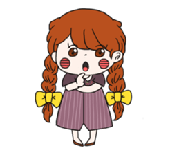 No words pigtailed girl sticker sticker #13453111