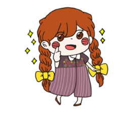 No words pigtailed girl sticker sticker #13453112