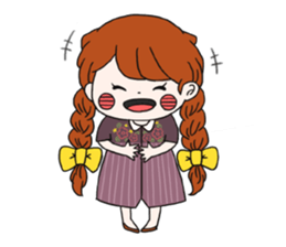 No words pigtailed girl sticker sticker #13453113
