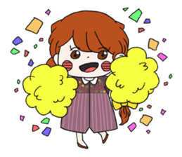 No words pigtailed girl sticker sticker #13453114