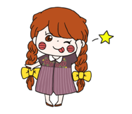 No words pigtailed girl sticker sticker #13453115
