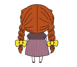 No words pigtailed girl sticker sticker #13453116
