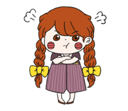 No words pigtailed girl sticker sticker #13453117