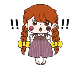 No words pigtailed girl sticker sticker #13453118