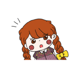 No words pigtailed girl sticker sticker #13453119