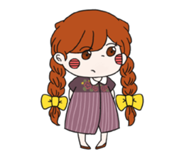 No words pigtailed girl sticker sticker #13453120