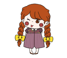No words pigtailed girl sticker sticker #13453121
