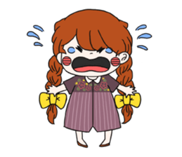 No words pigtailed girl sticker sticker #13453122