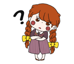 No words pigtailed girl sticker sticker #13453123