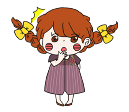 No words pigtailed girl sticker sticker #13453124
