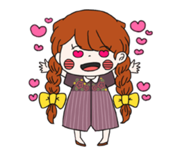 No words pigtailed girl sticker sticker #13453125