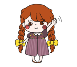 No words pigtailed girl sticker sticker #13453126