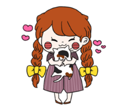 No words pigtailed girl sticker sticker #13453127