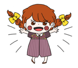 No words pigtailed girl sticker sticker #13453128