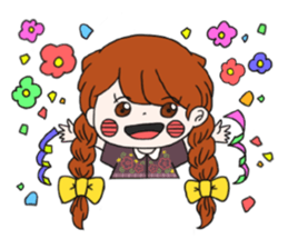 No words pigtailed girl sticker sticker #13453129