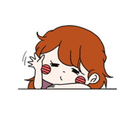 No words pigtailed girl sticker sticker #13453130