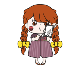 No words pigtailed girl sticker sticker #13453131