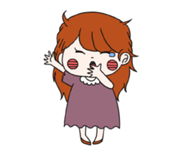 No words pigtailed girl sticker sticker #13453132