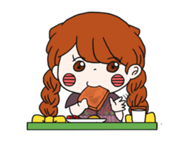 No words pigtailed girl sticker sticker #13453133