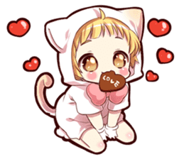 Autumn and winter of a cat ear sticker #13453478