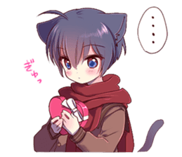 Autumn and winter of a cat ear sticker #13453479