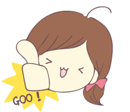 Usable sticker of the girl with English. sticker #13453513