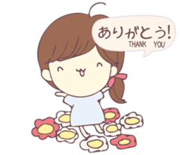 Usable sticker of the girl with English. sticker #13453514