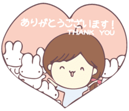 Usable sticker of the girl with English. sticker #13453515