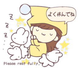 Usable sticker of the girl with English. sticker #13453521