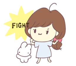 Usable sticker of the girl with English. sticker #13453525