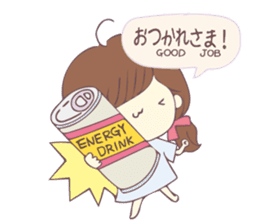 Usable sticker of the girl with English. sticker #13453527