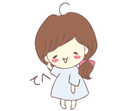 Usable sticker of the girl with English. sticker #13453533