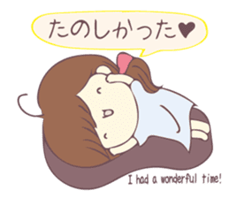 Usable sticker of the girl with English. sticker #13453534