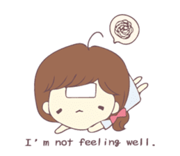 Usable sticker of the girl with English. sticker #13453540
