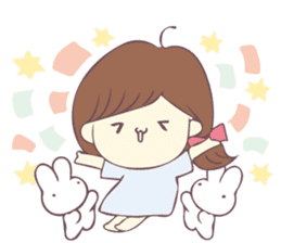 Usable sticker of the girl with English. sticker #13453542