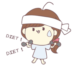 Usable sticker of the girl with English. sticker #13453543