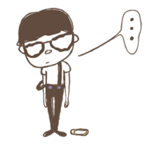 Moving! Glasses with short hair sticker #13455876