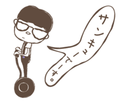 Moving! Glasses with short hair sticker #13455883