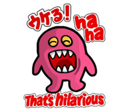 Cute characters in Japanese and English sticker #13456293