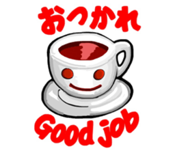 Cute characters in Japanese and English sticker #13456305