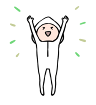 A child who has suffered a white hood sticker #13456606