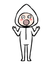 A child who has suffered a white hood sticker #13456608