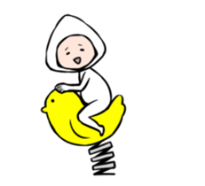 A child who has suffered a white hood sticker #13456610