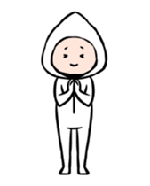 A child who has suffered a white hood sticker #13456611