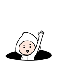 A child who has suffered a white hood sticker #13456612