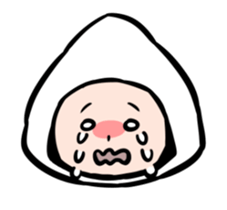 A child who has suffered a white hood sticker #13456613