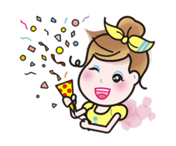 Animations of a lovely young lady sticker #13456832