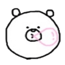 marumaru white bear sticker #13458026